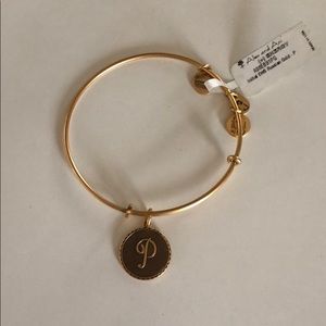 Alex and Ani Retired “P” Bracelet in Gold